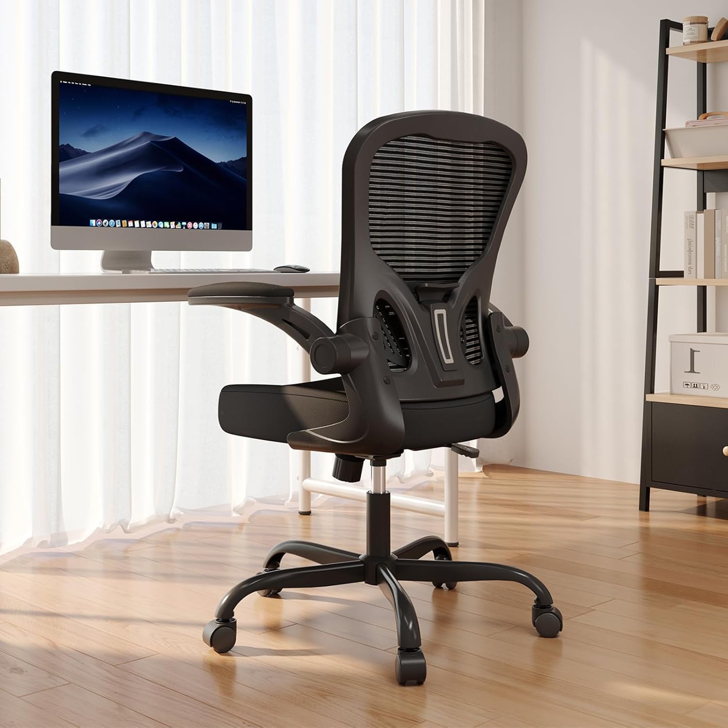 Ergonomic High Back Mesh Office Chair with Flip Up Armrests, 330 lb Capacity