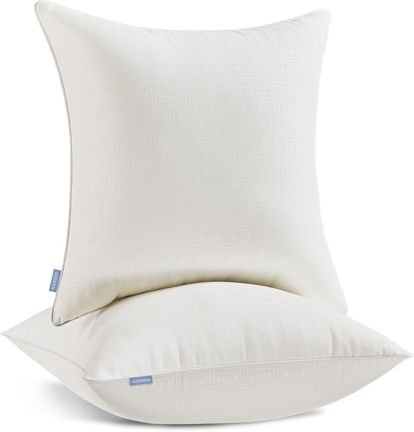 Throw Pillow Forms, 20 x 20 Inch, Set of 2, Polyester Fill with Piping